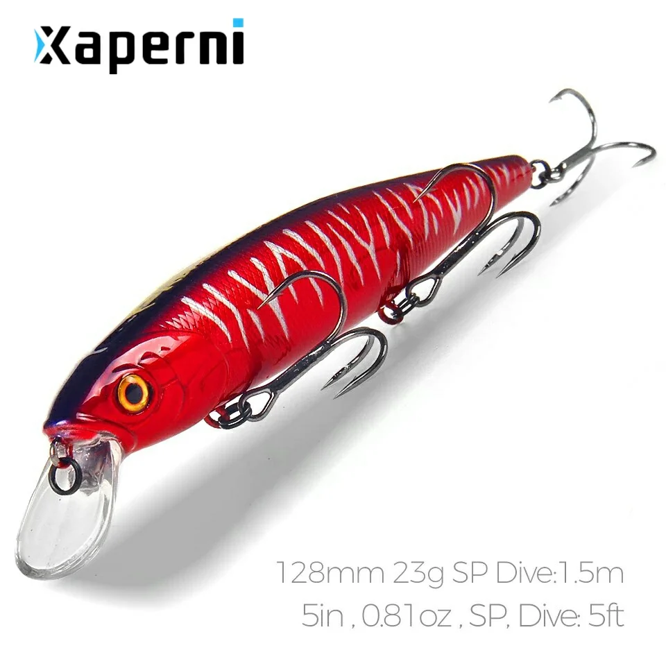 Xaperni 128mm 23g New hot model professional quality fishing lures hard bait dive 1.5m quality wobblers minnow