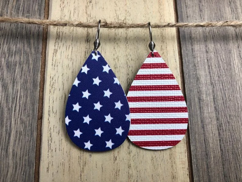 Star and Stripes American Flag Earrings