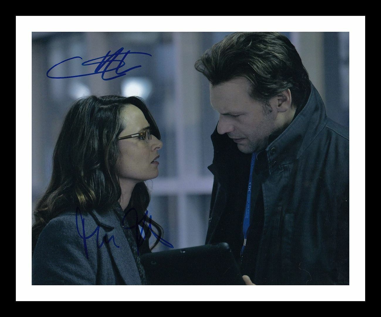 Corey Stoll & Mia Maestro - The Strain Autograph Signed & Framed Photo Poster painting