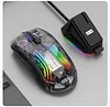 AULA SC630 Wireless mouse transparent RGB with magnetic charging base wired 2.4G Bluetooth three mode Esports gaming mouse