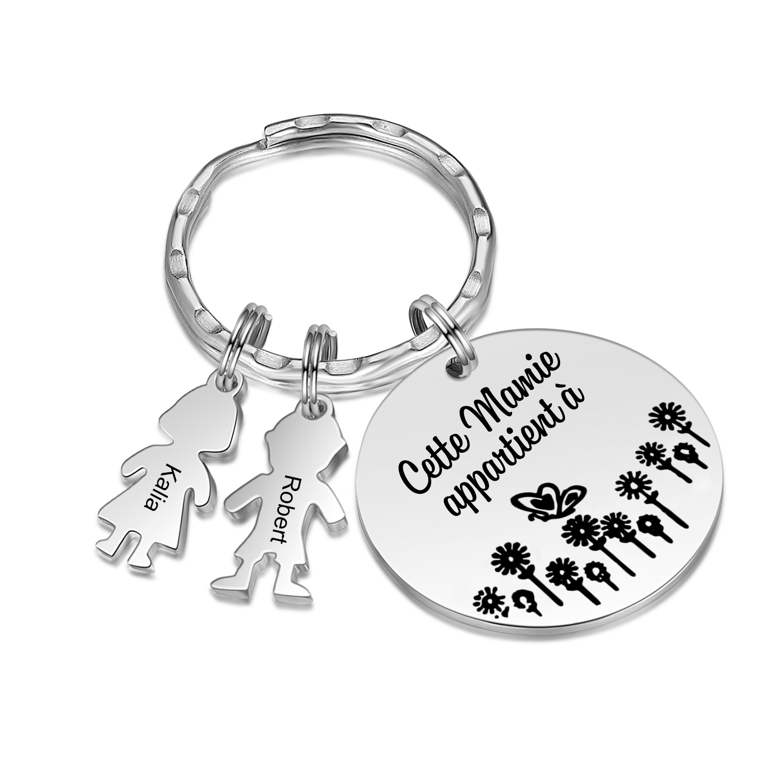 À Ma Mamie - 1-5 Noms Porte-Clés Personnalisés Avec Breloques Enfants