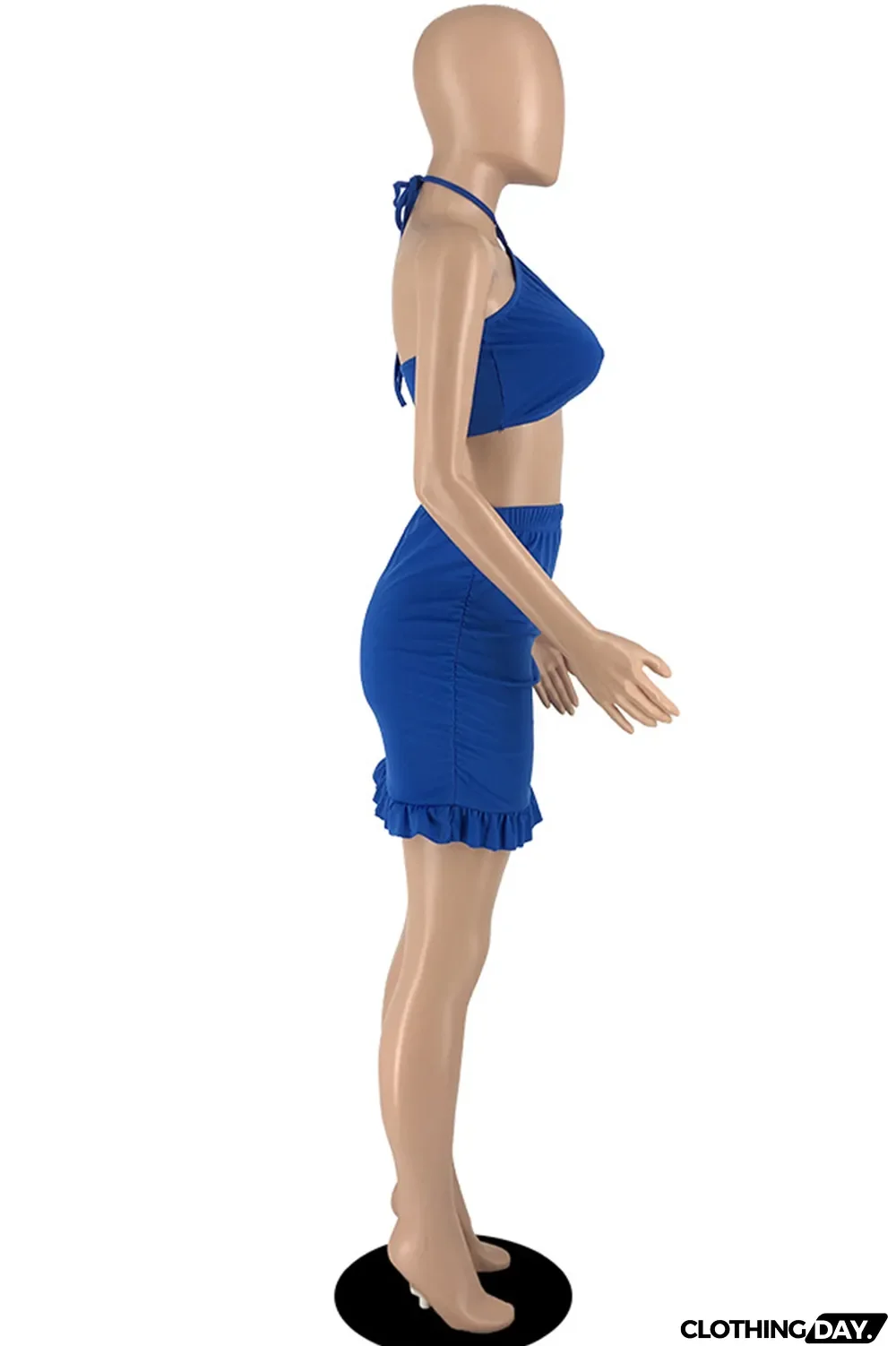 White Fashion Sexy Solid Bandage Backless Strapless Sleeveless Two Pieces