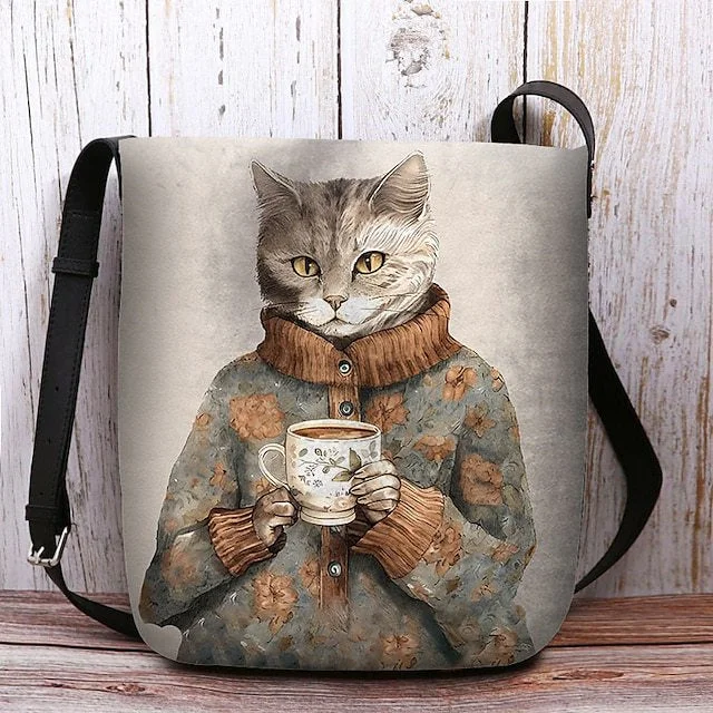 Style & Comfort for Mature Women Women's Cat Print Crossbody Bag