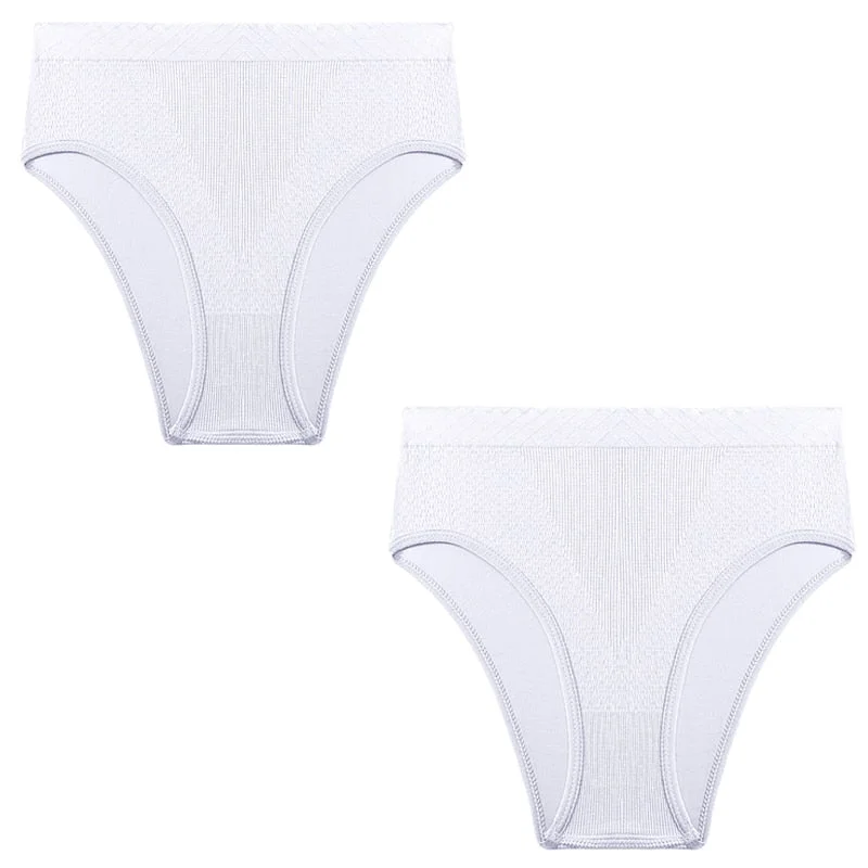 2PCS/Set Seamless Women's Panties Plus Size Underwear Women Briefs Lingeries Cotton Mid-Rise Underpants Panty Intimates