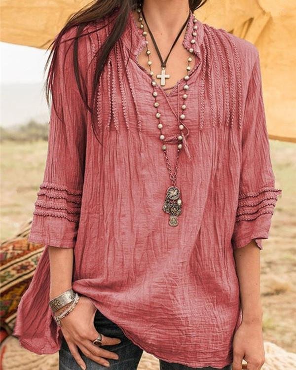 Solid Vacation Fashion Holiday Casual Lady Daily Shift Tops