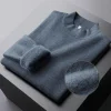 Men's Half High Neck Plus Fleece Sweater