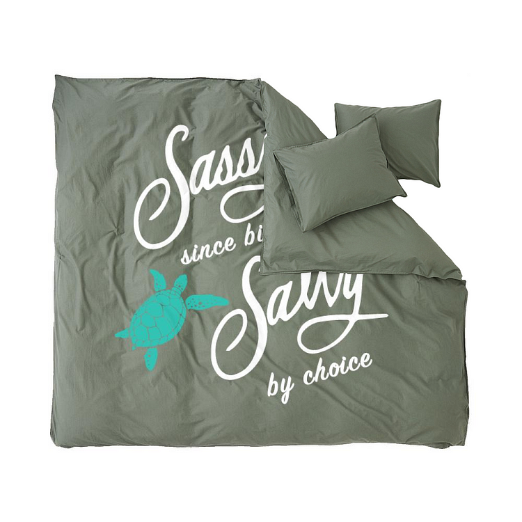Sassy Since Birth Salty By Choice, Turtle Duvet Cover Set