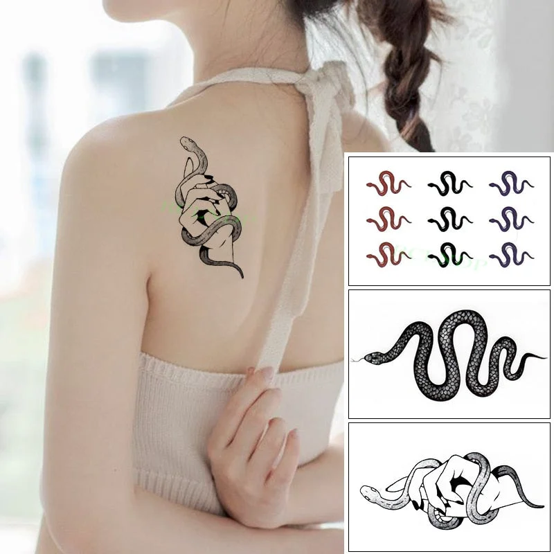 Waterproof Temporary Tattoo Sticker Sexy Snake Element Fake Tatoo Flash Tatto Body Art for Women Men tatuajes temporales