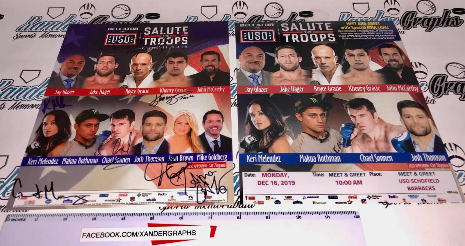 BELLATOR MMA SIGNED 8X10 COLLAGE Photo Poster paintingGRAPH ROYCE GRACIE MELENDEZ SONNEN ZINGANO