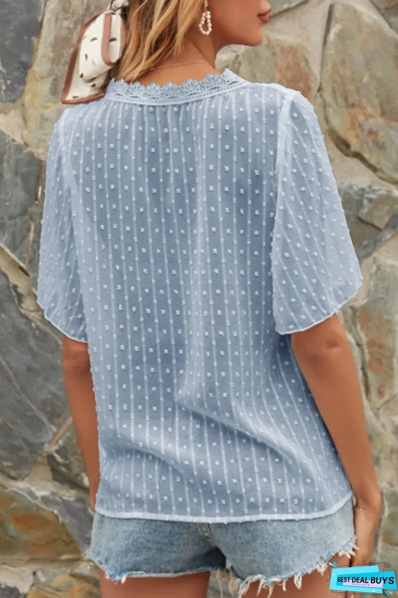 Fashion Casual Solid Patchwork V Neck Tops