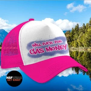 pornhint Pornhint Will Fuck For Gas Money Trucker pink Hat  BDSM DDbg Babygirl Daddy Sub D/s Kinky Fetish dirty Plus Size Free Shipping