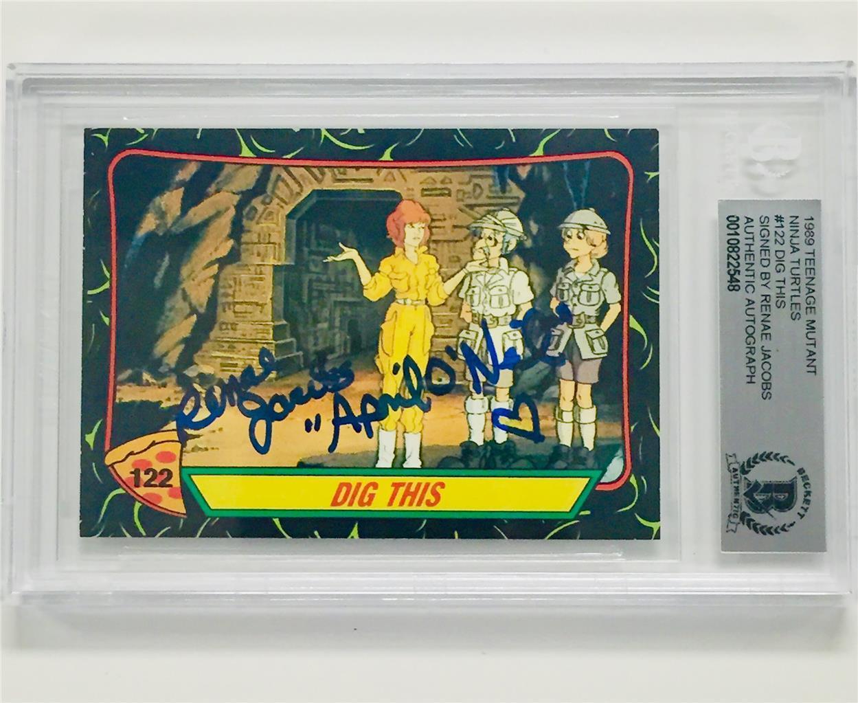 Teenage Mutant Ninja Turtles RENAE JACOBS April O'Neil TMNT Signed card ~BAS BGS