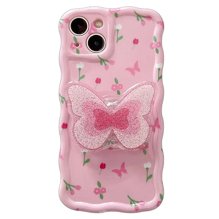 Pink Floral Butterfly Phone Case