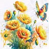Poppy Butterfly-Partial 11CT Stamped Cross Stitch Bead Embroidery 36*36cm/14.17*14.17in tapestrymarket