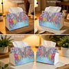 (24cm)Purple Rainbow Butterfly 24cm DIY Diamond Painting Rhinestones Decorative Tissue Box Reusable Crystal Mosaic PU Tissue Holder for Home Car Desk Decoration Craft