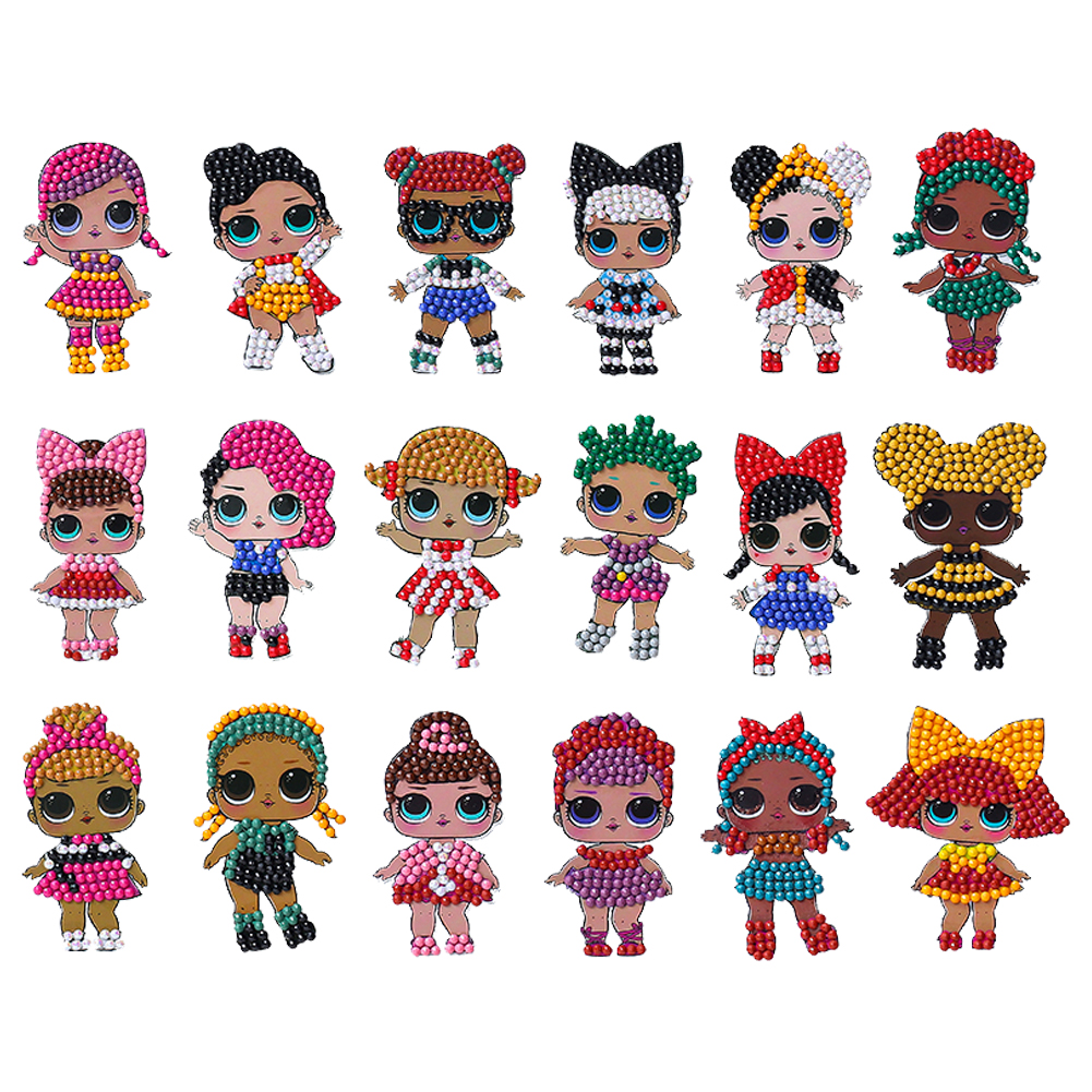 

18pcs LOL Doll - 5D DIY Craft Sticker, 501 Original