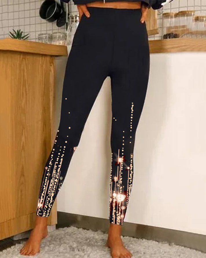 High Waist Casual Positioning Print Fashion Yoga Pants