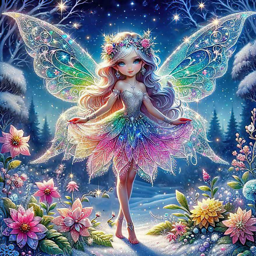 Crystal Little Fairy 50*50cm (canvas) full round drill(40 colors) diamond painting