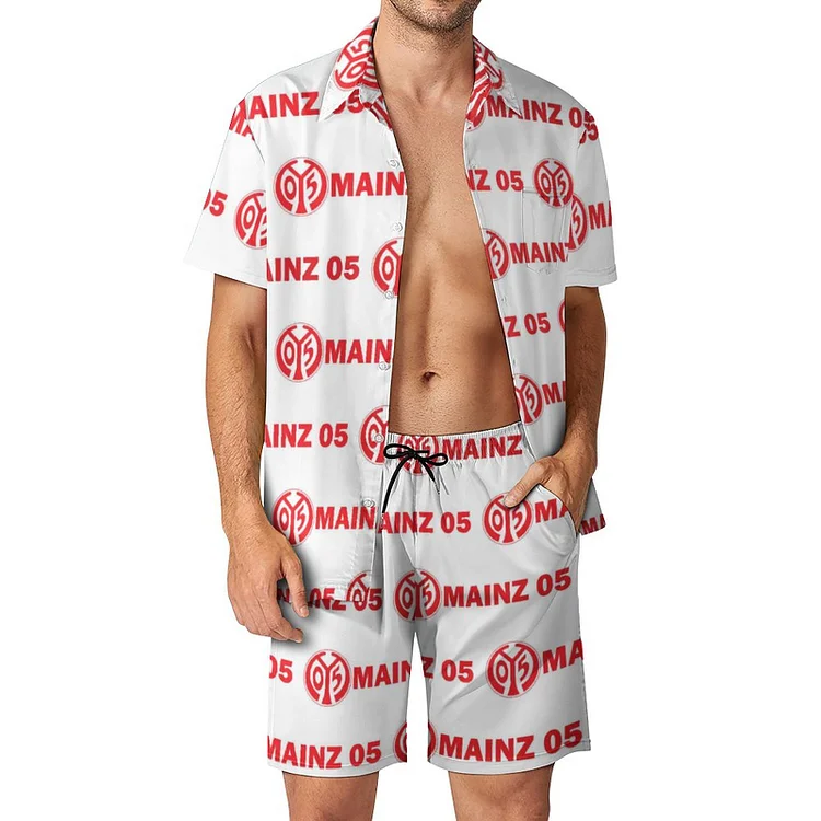 Mainz 05 Lässiges Strandbekleidungsset Kurzärmeliges Hemd Plus Strandhose