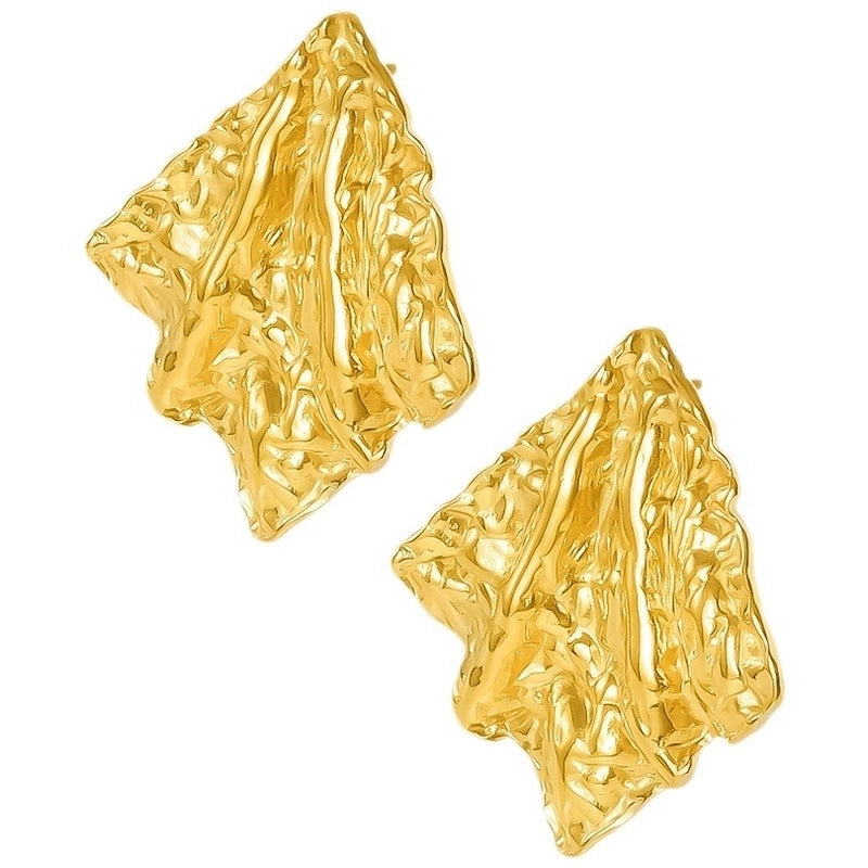 1 Pair Casual Minimalist Streetwear Solid Color Irregular Plating 304 Stainless Steel Ear Studs
