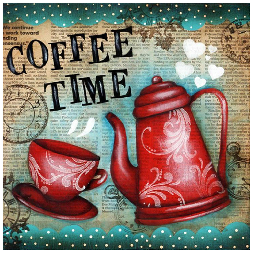 Coffee Time 30*30cm (canvas) full round drill diamond painting