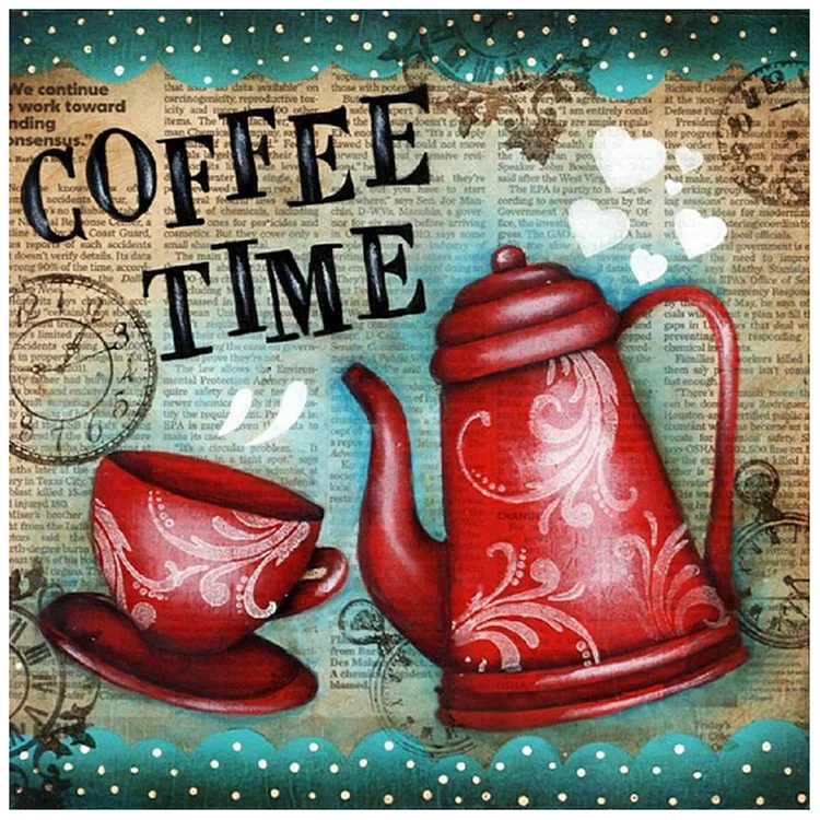 Coffee Time - Full Round - Diamond Painting