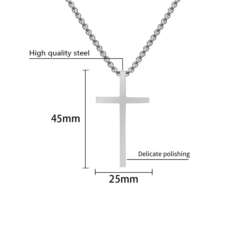 Casual Vacation Cross 304 Stainless Steel Plating 18K Gold Plated Men’s