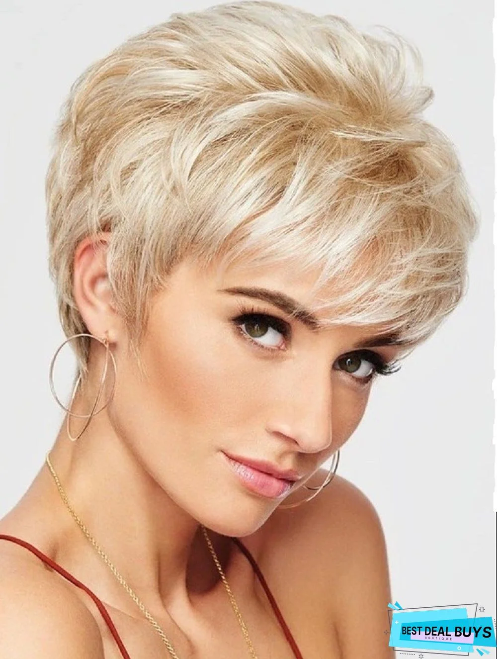 Short Wig Ladies Temperament Fashion Gold Micro-Volume Short Paragraph