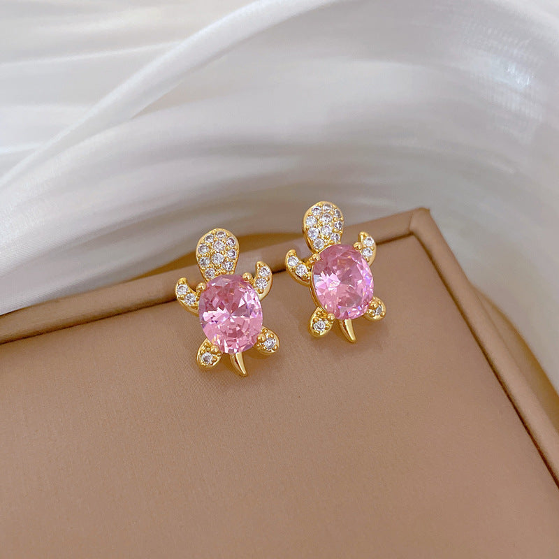 Korean Cosmos Geometric Titanium Steel Electroplating Earrings