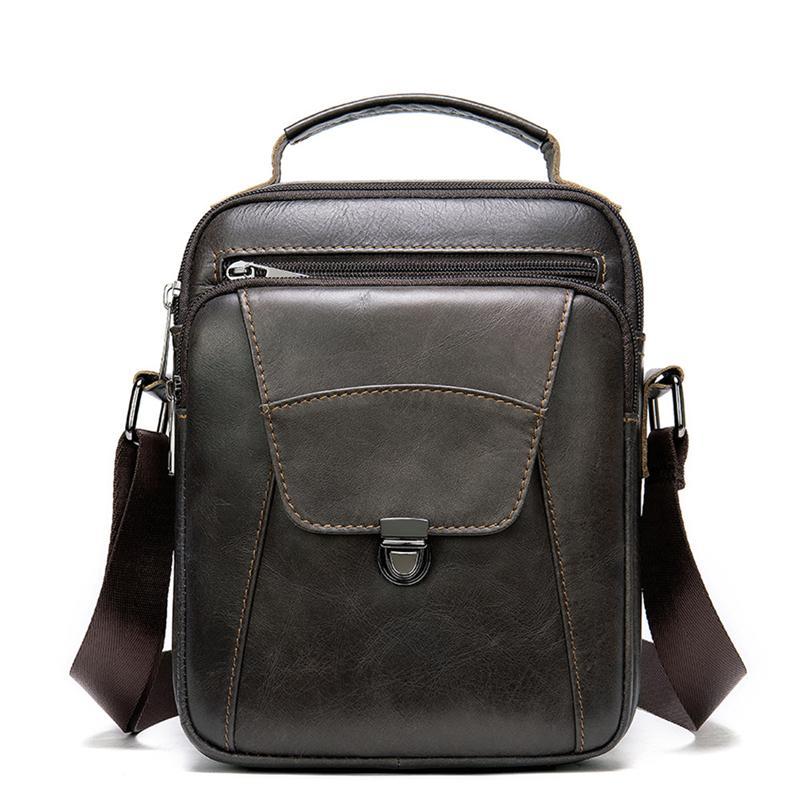 Organizational Layout Top-Handled Genuine Leather Adjustable Strap Sling Bag