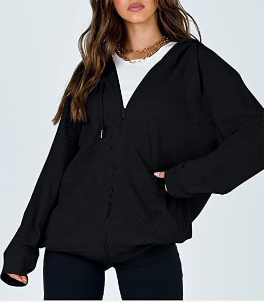 Aixier 2021 Zipper Hooded Waffle Sweater Hoodie Regular Sleeve