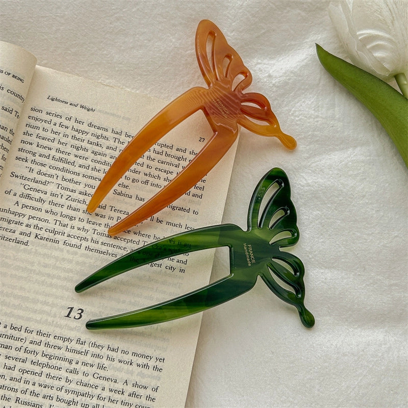 Women’s Minimalist Butterfly Acetic Acid Sheets Hair Clip