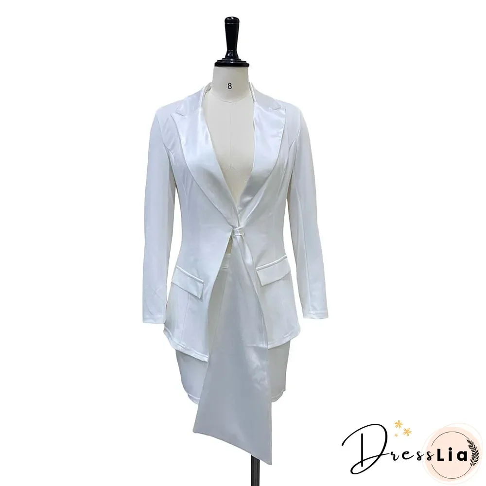 Women Temperament Commuter Suit Jacket Dress Two-piece Set Short Dress Suit Sexy Dress