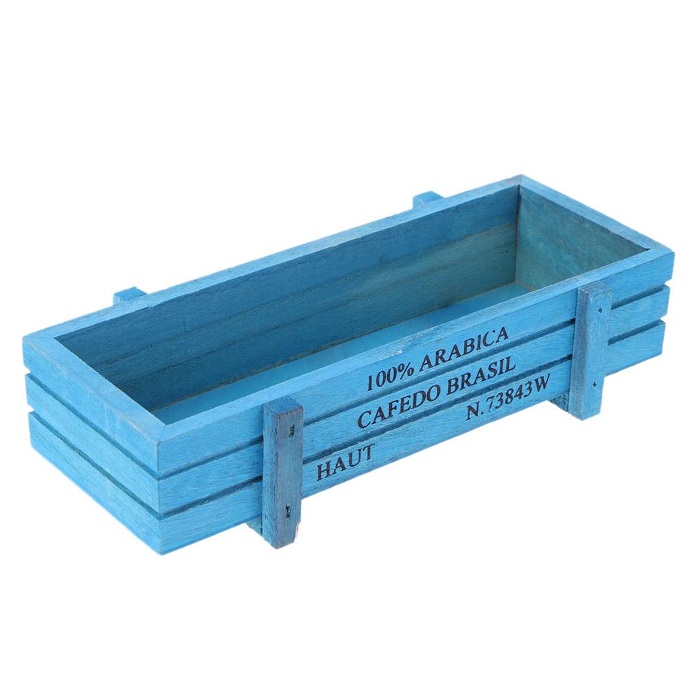 

Vintage Wooden Box Garden Flower Pot Trinket Decorative Storage Case (Blue), 501 Original