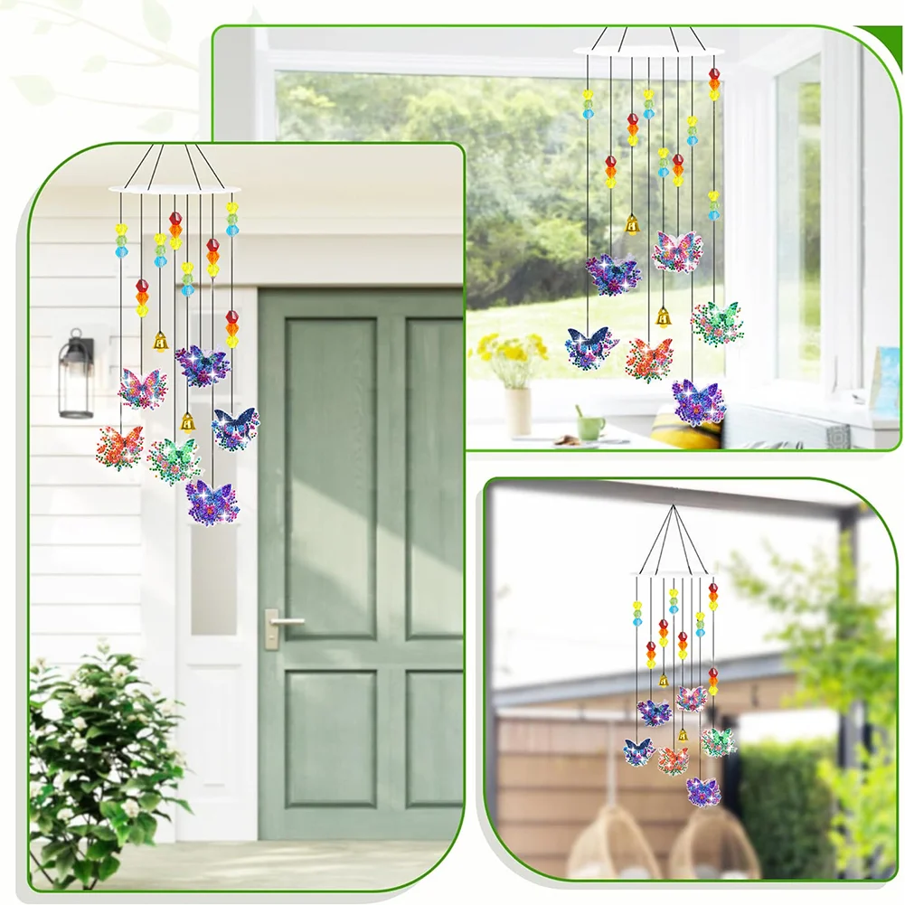DIY Butterfly Diamond Art Sun Catcher Butterfly DIY Crystal Wind Chime for Window