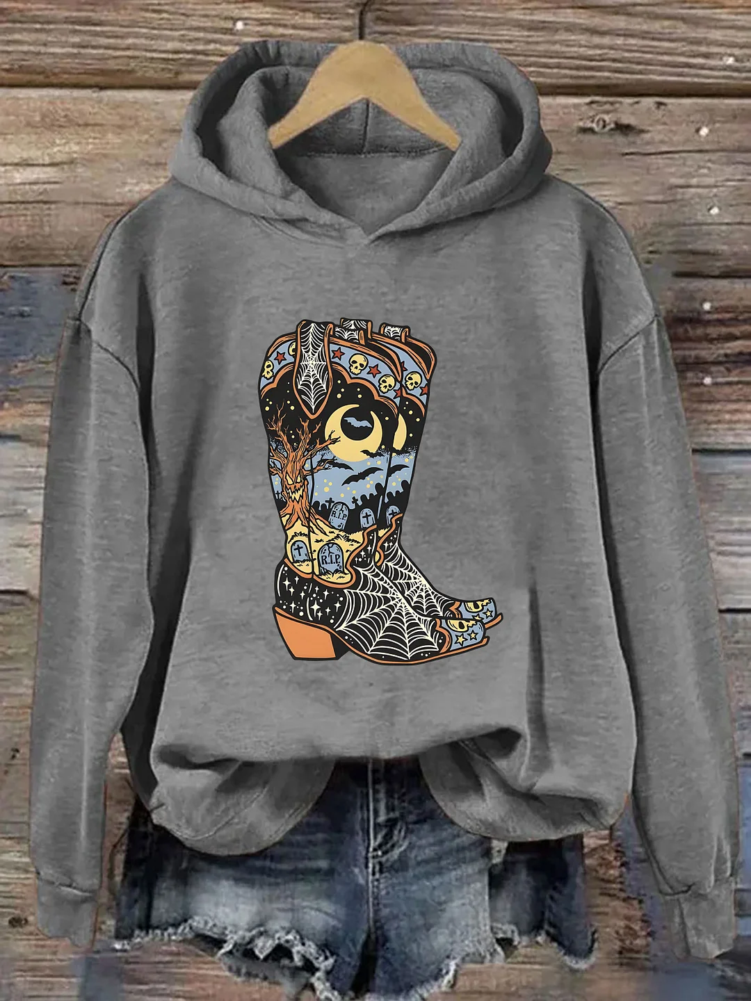 Halloween Cowboy Boots Hoodie