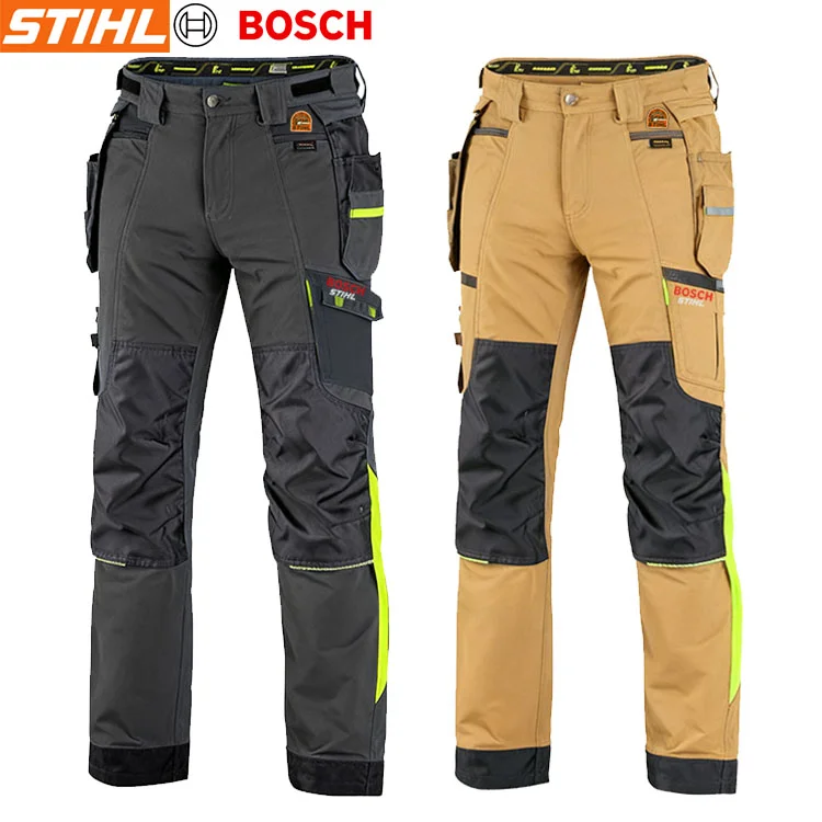 Bosch &times; STIHL Limited Edition munkanadr&aacute;g &ndash; k&eacute;tr&eacute;szes szett, multifunkcion&aacute;lis kialak&iacute;t&aacute;s, sok zseb.