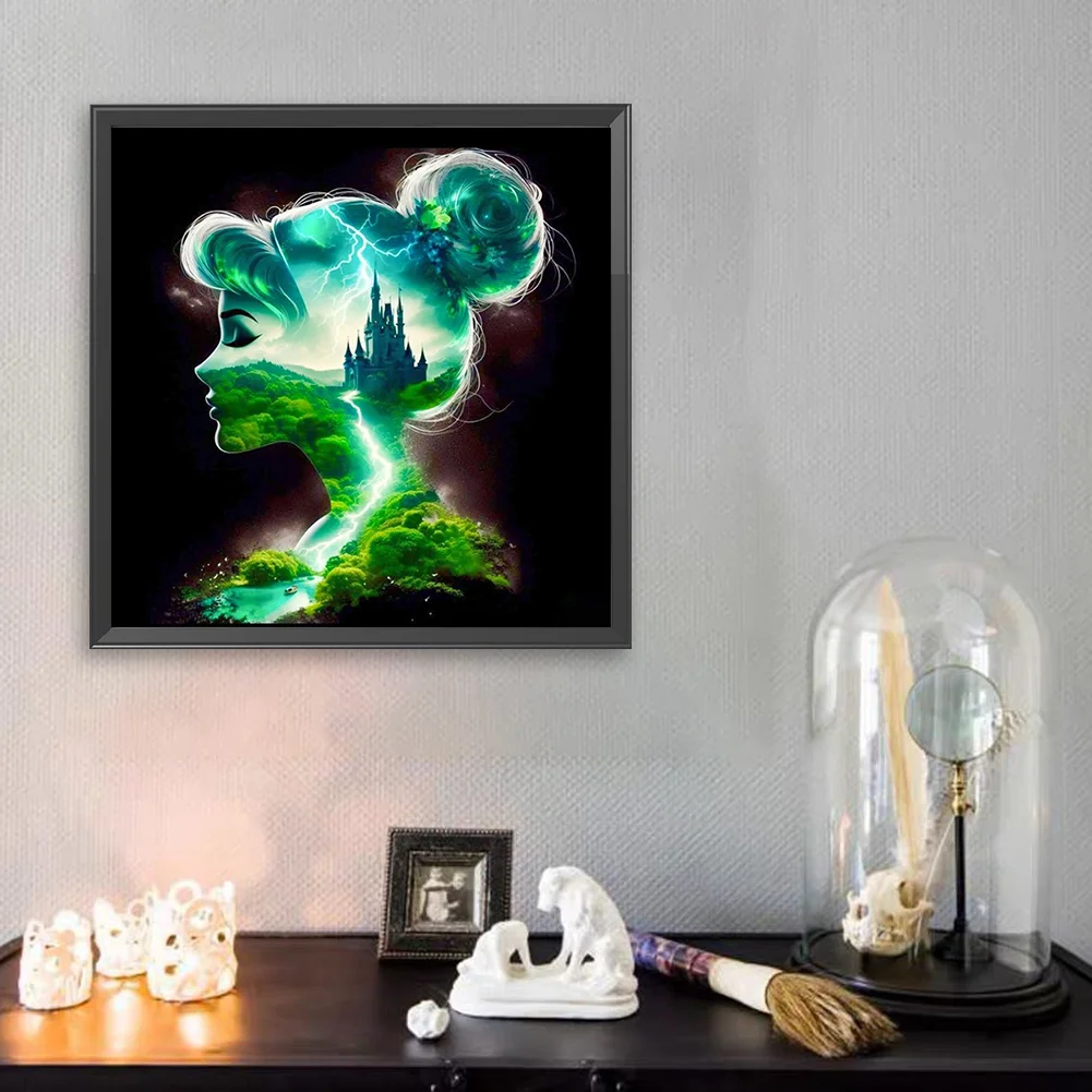 Diamond Painting - Full Square Drill - Princess Forest Silhouette(Canvas|35*35cm)