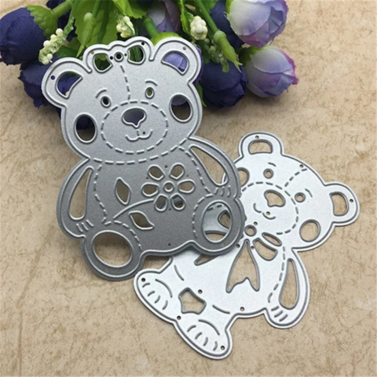 2pcs/set Lively Bear Designs Metal Cutting Dies Stencils for Scrapbooking Embossing Album Paper Card Craft