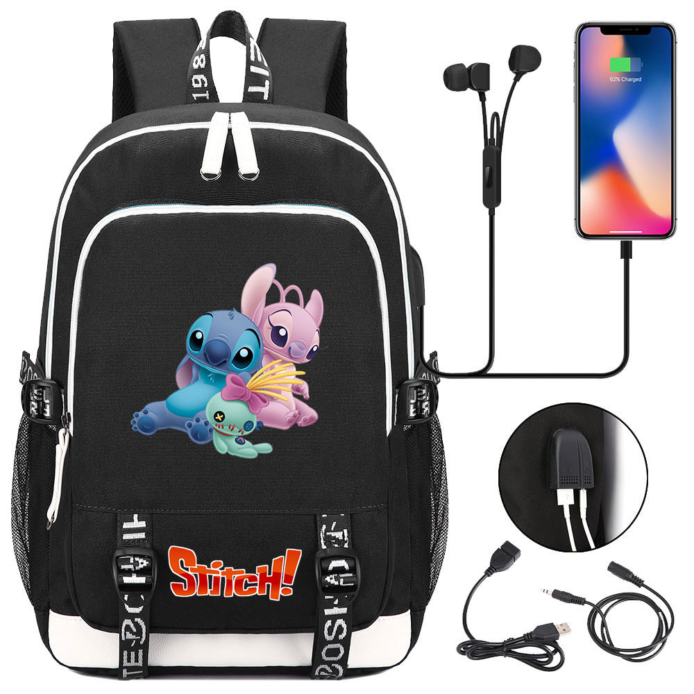 Stitching Together Comfort and Style: Double-Sided Backpack with Multi-Pocket Large Capacity and Laptop Protection, USB Charging Cable Connectivity for 15-Inch Laptop - Popular Movie Theme-Mayoulove