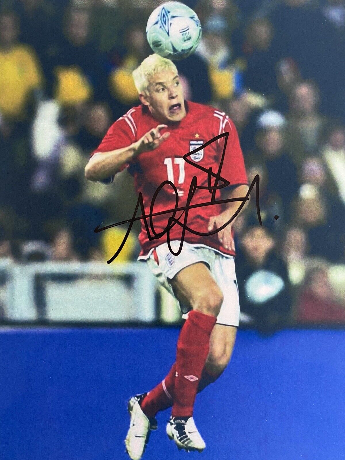 Alan Smith Hand Signed 12x8 England Photo Poster painting, Leeds, Manchester United