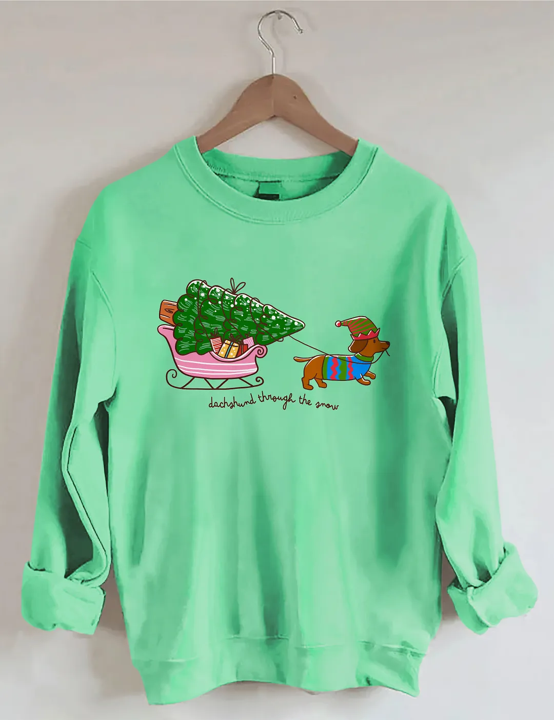 Cute Christmas Dachshund Dog Mom Sweatshirt