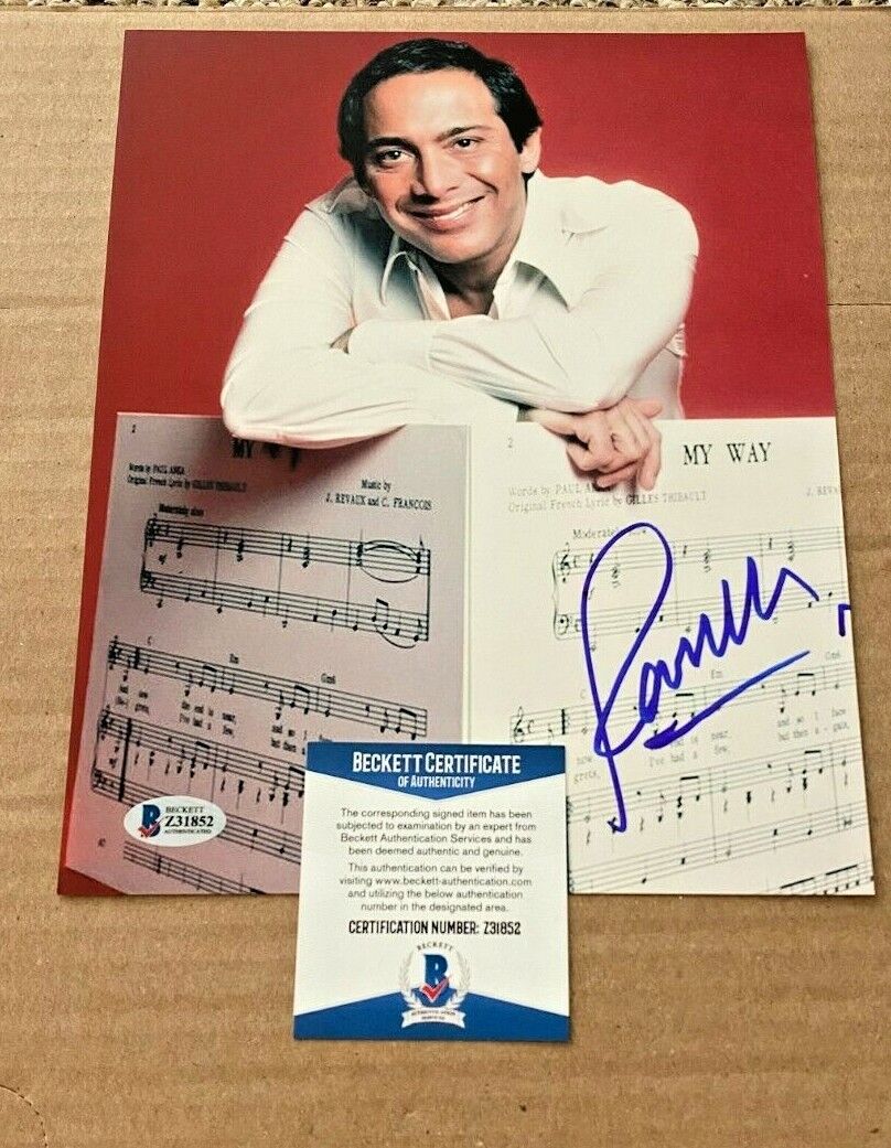 PAUL ANKA SIGNED 8X10 MUSIC Photo Poster painting BECKETT CERTIFIED BAS #2