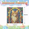 DIY Stained Glass Cat Diamond Painting Sticker