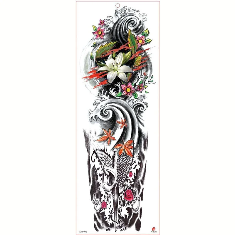 Large Arm Sleeve Tattoo Waterproof Temporary Tattoo Sticker Tiger Butterfly Men Full Flower Tatoo Body Art Tattoo Girl