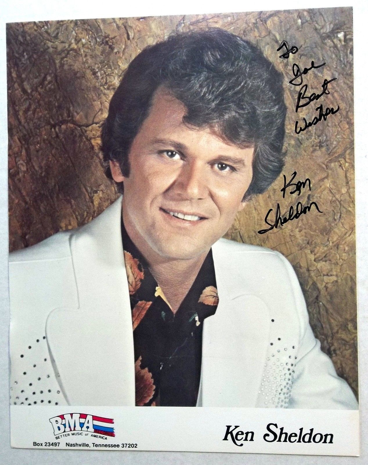 KEN SHELDON Autographed 8 x 10 promo Photo Poster painting 70's COUNTRY SINGER DREAM Me BACK