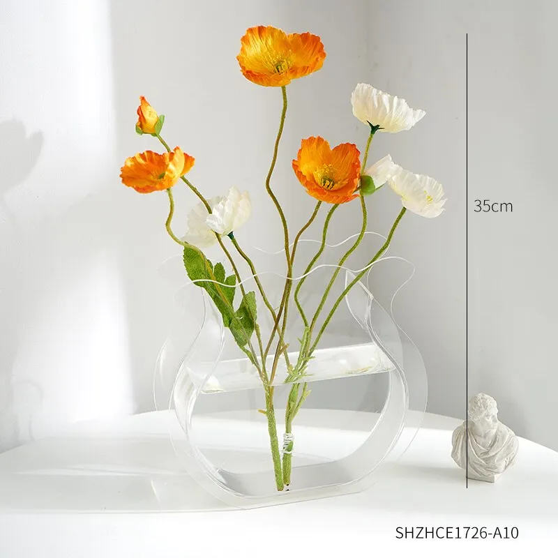 Nordic Decoration Home Acrylic Vase Table Decoration Living Room Terrarium Transparent Flower Arrangement Decorative Vases Gifts