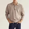 Polo Homme D&eacute;contract&eacute; &agrave; Col en V et Manches Longues