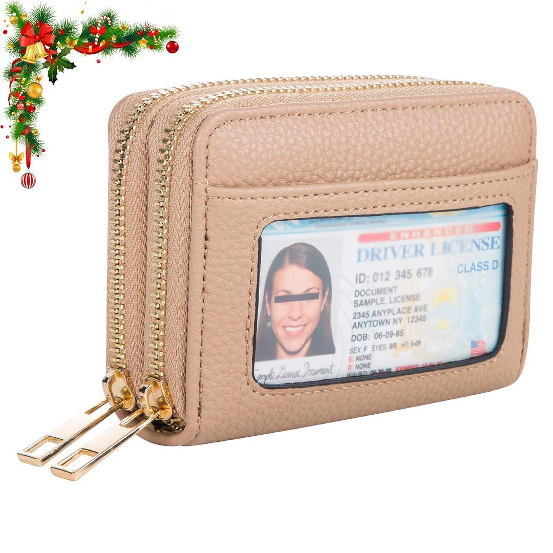 Heaye Card Case Wallet RFID with ID Window Zipper Small