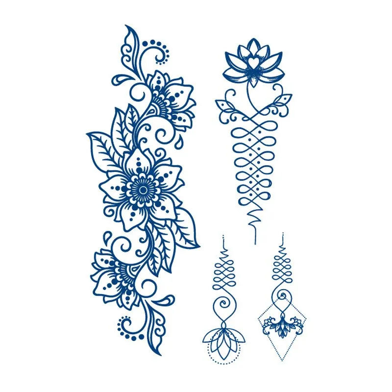 Semi-permanent Waterproof Temporary Tattoos Sun Star Moon Body Art Tattoo Sticker Full Fake Tatoo Women Men